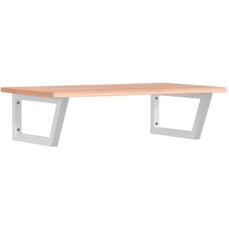 vidaXL Estante De Lavabo De Pared De Acero Y Madera Maciza De Roble Vidaxl