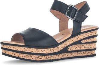 Gabor Ankle Strap Wedge Sandal in Black at Nordstrom, Size 10.5Us