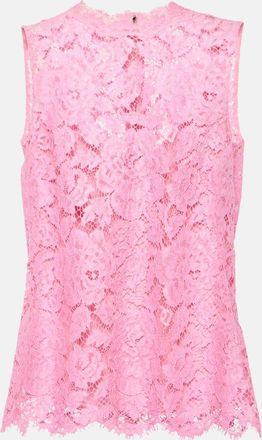 Dolce & Gabbana Floral crepe de chine lace top