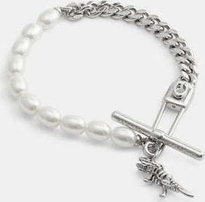 Coach Pearl Skeletal Rexy Safety Pin Bracelet