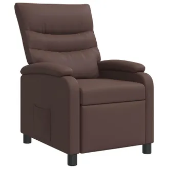vidaXL Poltrona Reclinabile Marrone Similpelle Vidaxl