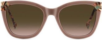 Carolina Herrera Her 54mm Gradient Rectangular Sunglasses in Beige/Brown Pink Sf at Nordstrom