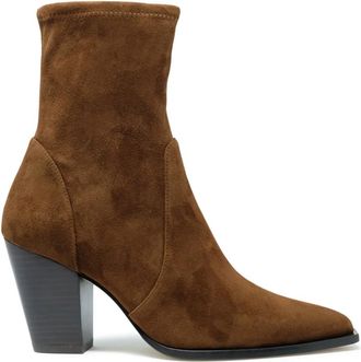Stuart Weitzman Jolene Bootie - Dames - Cowboylaarzen - Bruin - 39 EU - Leer - Schoenen