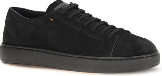 Santoni Mens Suede Sneakers Black