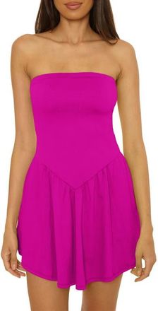 BECCA by Rebecca Virtue Palma Strapless Cover-Up Minidress in Hibiscus at Nordstrom, Size Medium