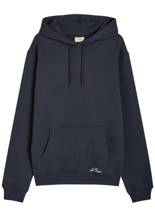 Les Deux Ben Artist Hooded Cotton Sweatshirt - Navy - XL