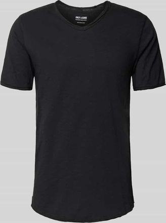 Only & Sons Regular Fit T-Shirt aus reiner Baumwolle Modell BENNE LONGY in Black, Gr&ouml;&szlig;e XXL