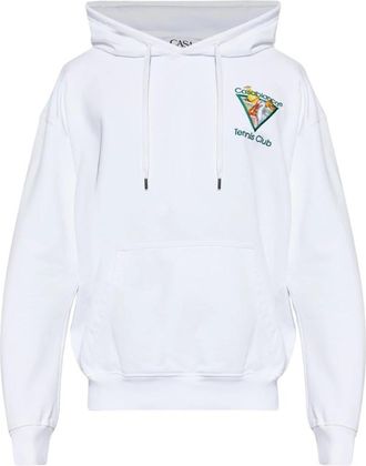 Casablanca White Embroidered Logo Hoodie