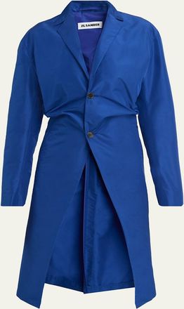 Jil Sander Gathered Single-Breasted Coat