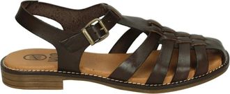Hee Schoenen, Dames, Bruin, 38 EU, Leer, 26303 Platte Sandaal