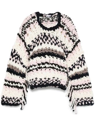 Ganni hand-knit sweater - women - Wool - L - White