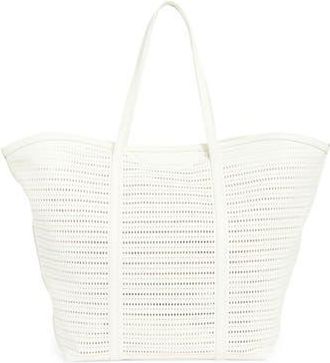 BCBGeneration Flared Perforated Faux Leather Tote in Powder at Nordstrom Rack