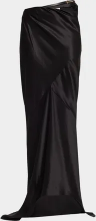 Tom Ford Asymmetric Satin Maxi Skirt With Train