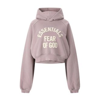 Fear of God Cropped Relaxed Hoodie - Dames - Hoodies - Paars - L - Katoen - Hoodies & sweatvesten