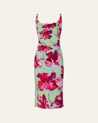 Diane Von F&uuml;rstenberg Delaney Ruched Cowl-Neck Midi Dress