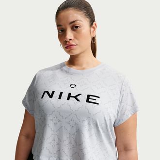 Nike Womens Nike Sportswear Chill Knit Slim Cropped T-Shirt (Plus Size) in Grey | II3660-043