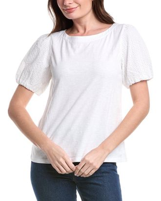 Tommy Bahama Eyelet Puff Sleeve Lux T-Shirt