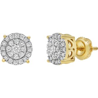 LuvMyJewelry Concentric Circle 14K Yellow Gold Diamond Earrings - 0.5ct. at Nordstrom