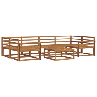 vidaXL Conjunto De Sof&aacute;s De Exterior 7 Pcs Natural Vidaxl