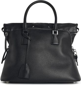 Maison Margiela Medium 5 Ac Soft zwarte leren tas