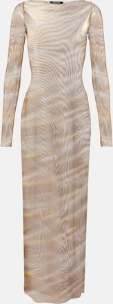 Roberto Cavalli Abito lungo in voile con stampa