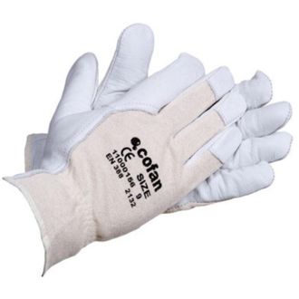 cofan Cofan Blister G. Piel V.dorso Descub. T-10 Caja 12 Unid., Guantes Mixtos De Flor De Vacuno Y Dorso De Punto De Algod&oacute;n Une-en 20388. Estos Guantes Se 