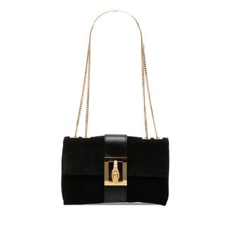 Gucci Pre-owned Gucci Suede Tiger Head Chain Shoulder Bag Ladies OPU48QK1AS38PB82