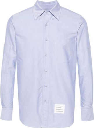 Thom Browne armband-embellished cotton shirt - men - Cotton - 4 - Blue