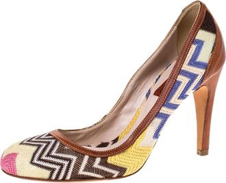 Missoni Multicolor Patterned Knit Fabric Pumps