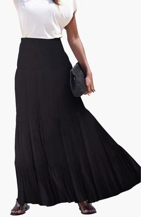 Lascana Womens Convertible Tiered Dress in Black at Nordstrom, Size 12