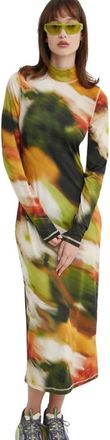 Stine Goya Jurk met lange mouwen en print - Dames - Maxi kleedjes - Veelkleurig - Xs/S - Polyester - Kleedjes
