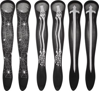 Aboofan 3 Pairs Halloween Dresses for Women Halloween Leg Warmers Thigh High Socks Spooky Over Knee Socks Goth Girl Clothes Stockings