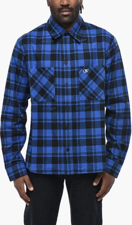Off-white Camicia in Flanella BRICK ARROW con Motivo a Quadri Off-White