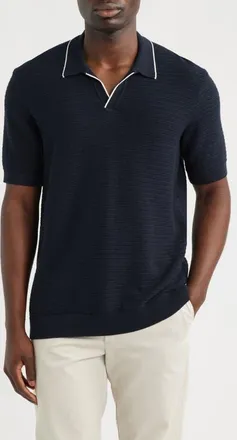 Mavi Short Sleeve Sweater Polo in Dark Sapphire at Nordstrom, Size Xx-Large