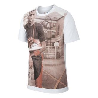 Nike Jordan Air Jordan 1 Photo Classic Pattern Printing Short Sleeve White AT8918-100
