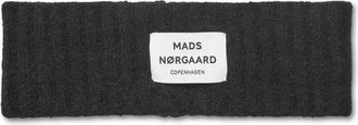 Mads Norgaard Geribbeld hoofdband met logo Zwart - Dames - Accessoires - Zwart - ONE Size - Wol - Accessoires