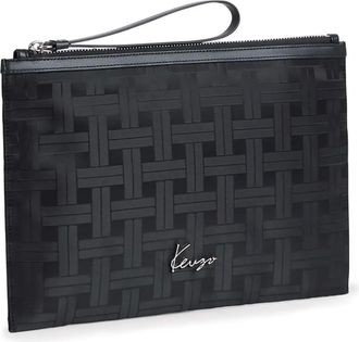 Kenzo woven-pattern wash bag - Black