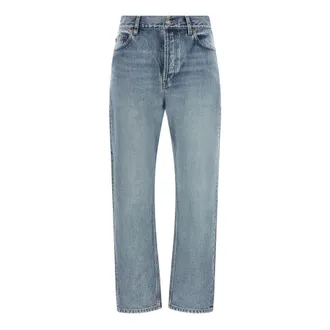 Saint Laurent Anni 90 Cotton Denim Jeans - female - Saint Laurent - Straight Fit Jeans - Blue - W27 - Jeans
