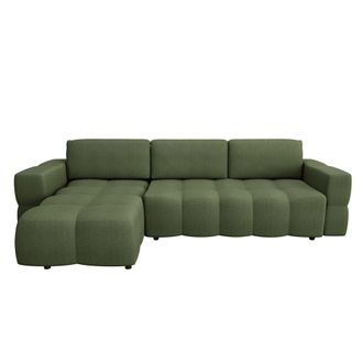 Sia Home Sof&aacute; cama esquina izquierda 5 plazas tejido trenzado verde oliva