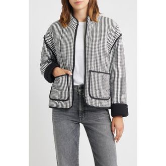 Thread & Supply Quilted Jacket in Black White Gingham at Nordstrom Rack, Size Small