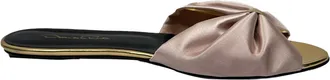 Oscar De La Renta Oscar De La Renta teenslippers met strik in roze satijn