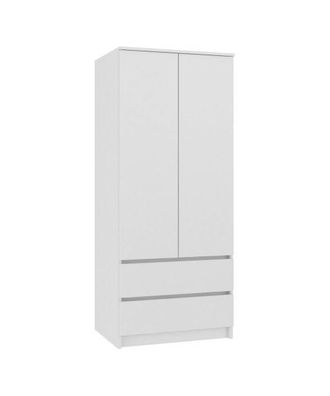 Hucoco Turin Armario Dormitorio Oficina Armario Multifunci&oacute;n 2 Puertas 2 Grandes Cajones Deslizantes Armario De Almacenamiento Vestidor