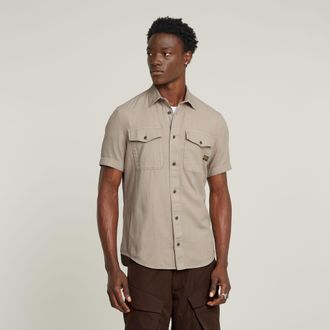 G-Star Mens G-Star RAW Marine Slim Shirt - Beige Cotton - Size Small