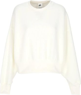 Nike Plush Mod Crop Crewneck - Dames - Sportshirts - Wit - XS - Polyester - Fitness