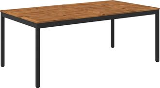 vidaXL Mesa De Cena De Jard&iacute;n Natural Y Negro 196 X 100,5 X 75 Cm Vidaxl