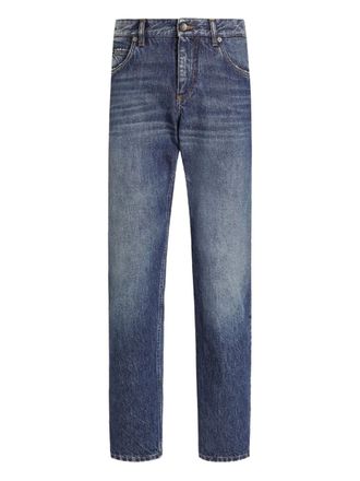 Dolce & Gabbana logo-plaque jeans - men - Cotton - 54 - Blue