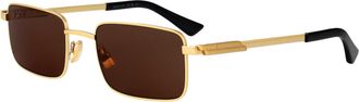 Bottega Veneta Unisex Sunglasses Bv1469s Gold Metal