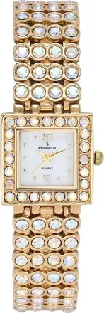 Peugeot Jeweled Swarovski Strands Bracelet Watch- 22MM in Gold at Nordstrom