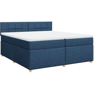 vidaXL Vidaxl - Cama Box Spring Con Colch&oacute;n Tela Azul 200x200 Cm