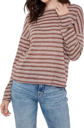 Bloomingdale's Easy Sorta Boatneck Sweater In Black Tea/sand